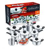 Conjunto de Panelas Esplendor Alumínio Polido Kit 9 Peças - Estamparia