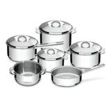Conjunto de Panelas Inox com Fundo Triplo 6 Peças Solar Tramontina