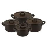Conjunto De Panelas Martelado 4 Peças Cerâmica Chocolate Ceraflame