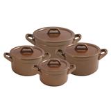 Conjunto De Panelas Martelado 4 Peças Cerâmica Cobre Ceraflame