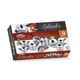 Conjunto de Panelas Splendor Polido - 09 Peças - Aluminio oliveira
