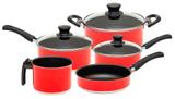 Conjunto de Panelas Tampa de Vidro 5 Peças Vermelho - Panemax