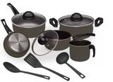 Conjunto De Panelas Teflon 08 Peças Elegan Preto - Marpal