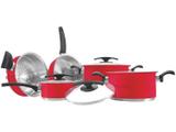 Conjunto de Panelas Tramontina Duo Color - Inox 5 Peças Fundo Triplo