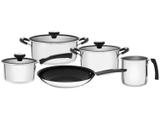 Conjunto de Panelas Tramontina Solar Silicone - Inox 5 Peças Fundo Triplo