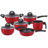 Conjunto de panelas vermelho 06 peças Antiaderente - Marpal