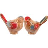 Conjunto de Pássaros em Cerâmica Multicor 10cm 2 Peças - Gs