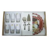 Conjunto de Pizza Cristais Maranatha Turin Liso - 9Peças - Incolor - 1459