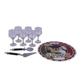 Conjunto De Pizza Positano Onda 9 Peças Incolor Maranatha
