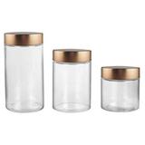 Conjunto de Porta Mantimentos Redondo com Tampa Cobre 3PÇS 1,7L/ 1,3L/ 880ML DYNASTY 58287