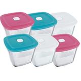 Conjunto de Potes de vidro Marinex Facilita 1 L Alta com Tampa Plástica - 6 Peças - Duralex/marinex