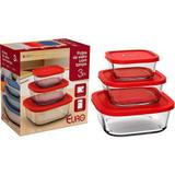 Conjunto De Potes De Vidro Quadrado Com Tampa - Euro Home- verde