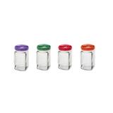 Conjunto de potes de vidro quadrado para condimentos 160ml- 5 peças - oxford daily