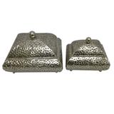Conjunto de potes decorativos de metal 2 pcsg 21,5cm x 18cm - Btc decor
