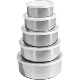 Conjunto de Potes e Tigelas Organizadoras Inox 5 Peças com Tampa - Travel Max - Jfz