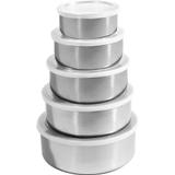 Conjunto de Potes e Tigelas Organizadoras Inox 5 Peças com Tampa - Travel Max - Jfz