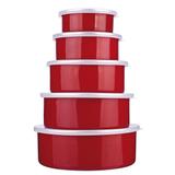 Conjunto De Potes Euro Home Aghata Colors 5 Peças Vermelho