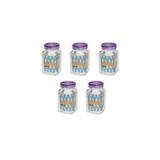 Conjunto de potes herméticos de vidro quadrado 2000ml - 5 peças - lavanda - oxford daily