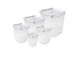 Conjunto de Potes Mantimentos Plástico com Tampa (5 Peças) Plasvale - PVL 026