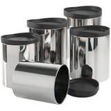 Conjunto de Potes Mantimentos Tampa Plástico 5 Peças Brinox Preto