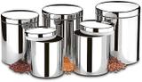 Conjunto de potes p/ mantimentos 5pçs inox brinox - 2100/101