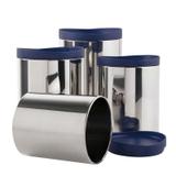 Conjunto De Potes Para Mantimentos 4 Peças Tampa Azul Brinox