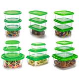 Conjunto de Potes Plástico Prime 18 Peças Pequeno, Médio e Grande - Ercaplast - Erca plast
