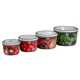 Conjunto de Potes Redondos Electrolux de Plástico Containers com Tampa Hermética - 4 Peças