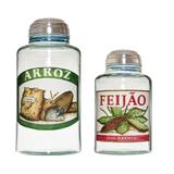 Conjunto de Potes vidro Arroz e Feijão da vovó 5 L e 2 L - Panache