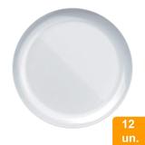 Conjunto de Pratos Duralex Opaline Blanc 27cm, Raso, de Vidro com 12 peças