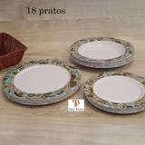 Conjunto de pratos em melamina raso fundo e sobremesa (18 peças) - Art house