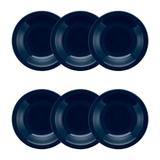 Conjunto de Pratos Fundos 23 cm 6 Peças Denim Azul - Oxford - Oxford sc