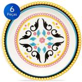 Conjunto de Pratos Fundos 6 Peças Floreal Luiza - Oxford