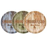 Conjunto de Pratos para Churrasco 3 Peças Oxford