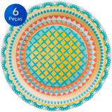 Conjunto de Pratos para Sobremesa 6 Peças Floreal Bilro - Oxford