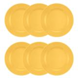 Conjunto de Pratos Rasos 24 cm 6 Peças Donna Amarelo - Oxford - Oxford es