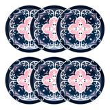 Conjunto de Pratos Rasos 26 cm 6 peças Floreal Hana - Oxford - Oxford sc