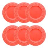 Conjunto de Pratos Rasos 26 cm 6 peças Mendi Coral - Oxford - Oxford sc