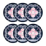 Conjunto De Pratos Rasos Oxford 6 Peças 26cm Floreal Hana
