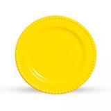 Conjunto de Pratos Rasos Scalla Bolinha, Amarelo Real, 48.2851, 6 Peças