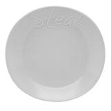 Conjunto de Pratos Steak Trattoria Cerâmica 6 Peças Branco Casa Alegre