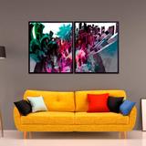 Conjunto de Quadros Abstratos Kit com 2 Quadros 190x110cm - Decore pronto