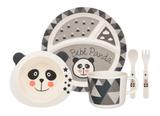 Conjunto De Refeição Infantil C/ 5 Peças - Bebê Panda - Oxford