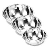 Conjunto De Saladeiras Aco Inox 3 Pecas Kehome 3624
