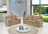 Conjunto de Sofá Ferrari 3 e 2 Lugares Tecido Suede Amassado Castor - Hellen - Hellen colchões e estofados
