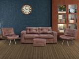 Conjunto de Sofás 2 Lugares com Puff e 2 Poltronas - Popular Rubi Topázio