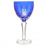 Conjunto de taças de cristal lapidado - 6 pcs - azul escuro - 260 - Btc decor
