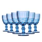 Conjunto de Taças para Água Elegance Azul 6 Peças 260ml Class Home