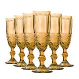 Conjunto de Taças para Champagne Elegance Amber 6 Peças 140ml Class Home
