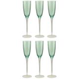 Conjunto de taças para espumante - verdes - 6 pcs - 27 cm - Btc decor